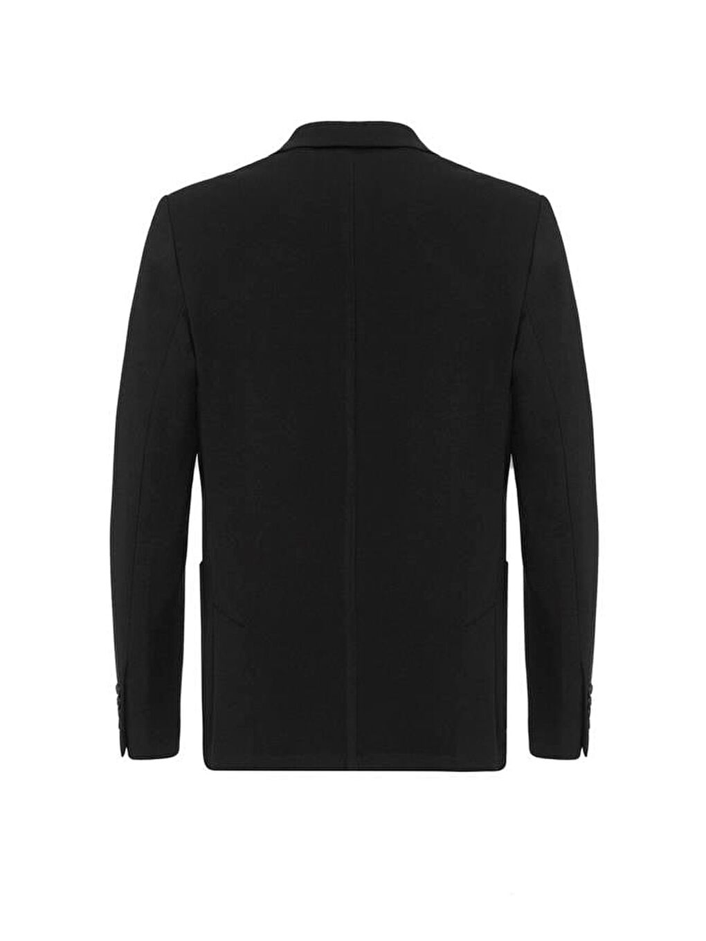 Siyah Slim Sivri Yaka 6 Drop Ceket-4