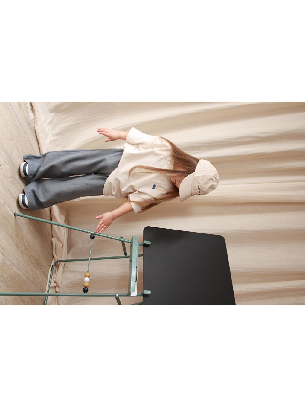 Ekru Balık Nakışlı Oversize T-Shirt