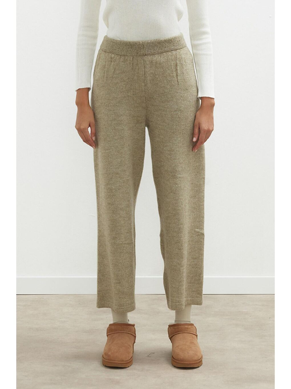 Bej Cozy Triko Pantolon Vizon-4