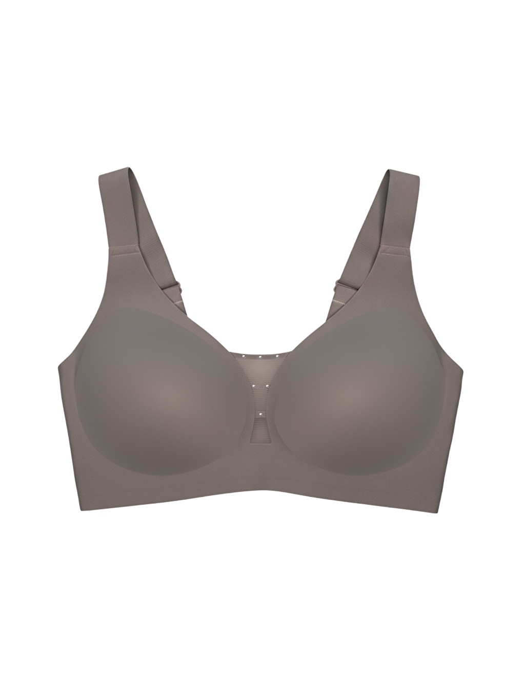 Seamless Bra - Balance | Kahverengi Lazer Kesim Taşlı Dikişsiz Toparlayıcı Büyük Beden Kadın Sütyen