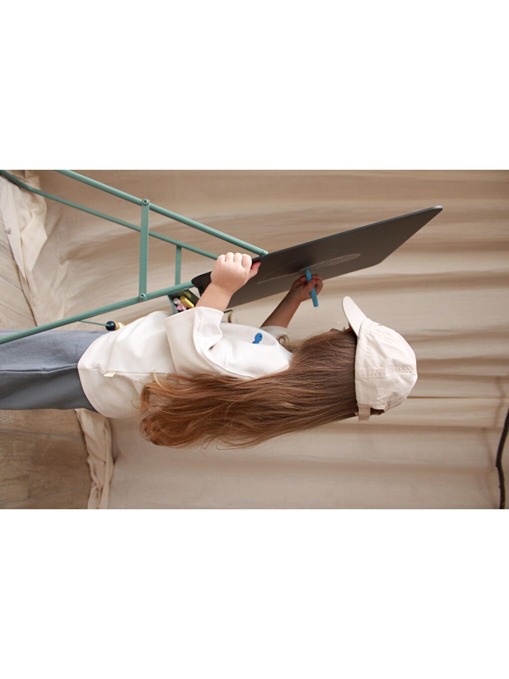 Ekru Balık Nakışlı Oversize T-Shirt-2