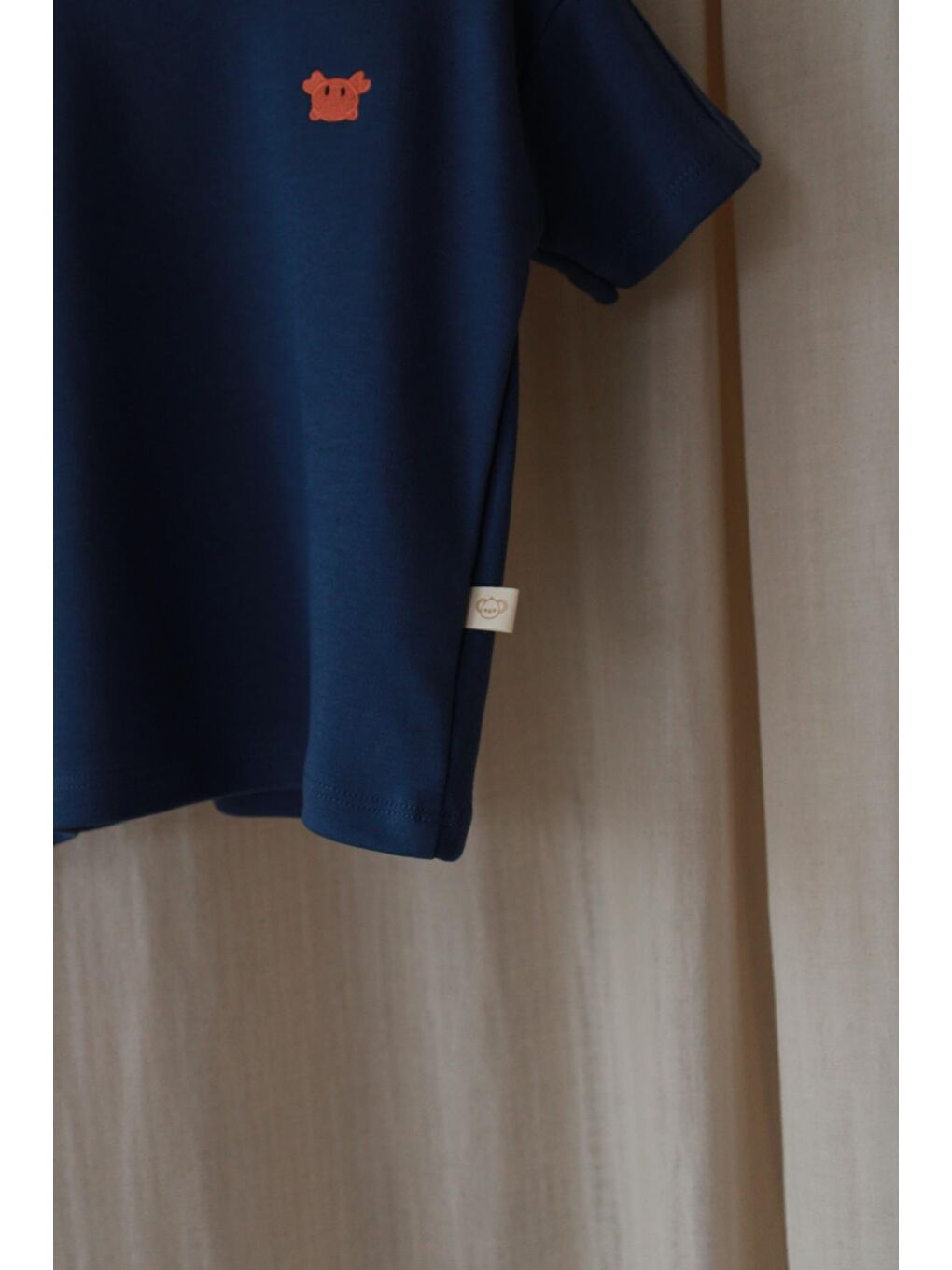 İndigo Yengeç Nakışlı Oversize T-Shirt-4