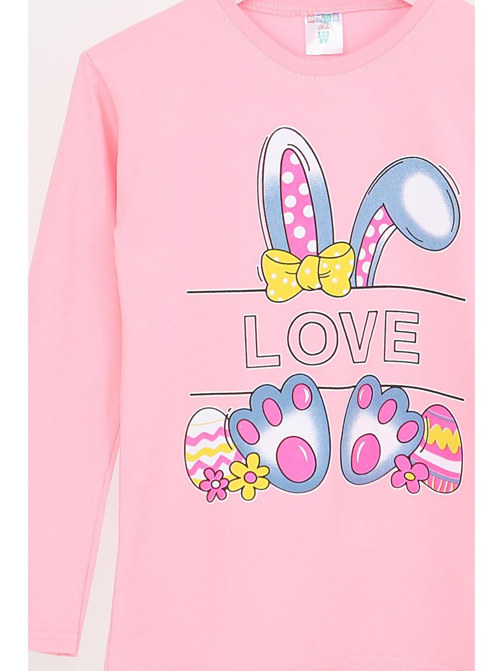 Kız Çocuk Pembe Uzun Kollu Baskılı Penye Badi - 27700-1