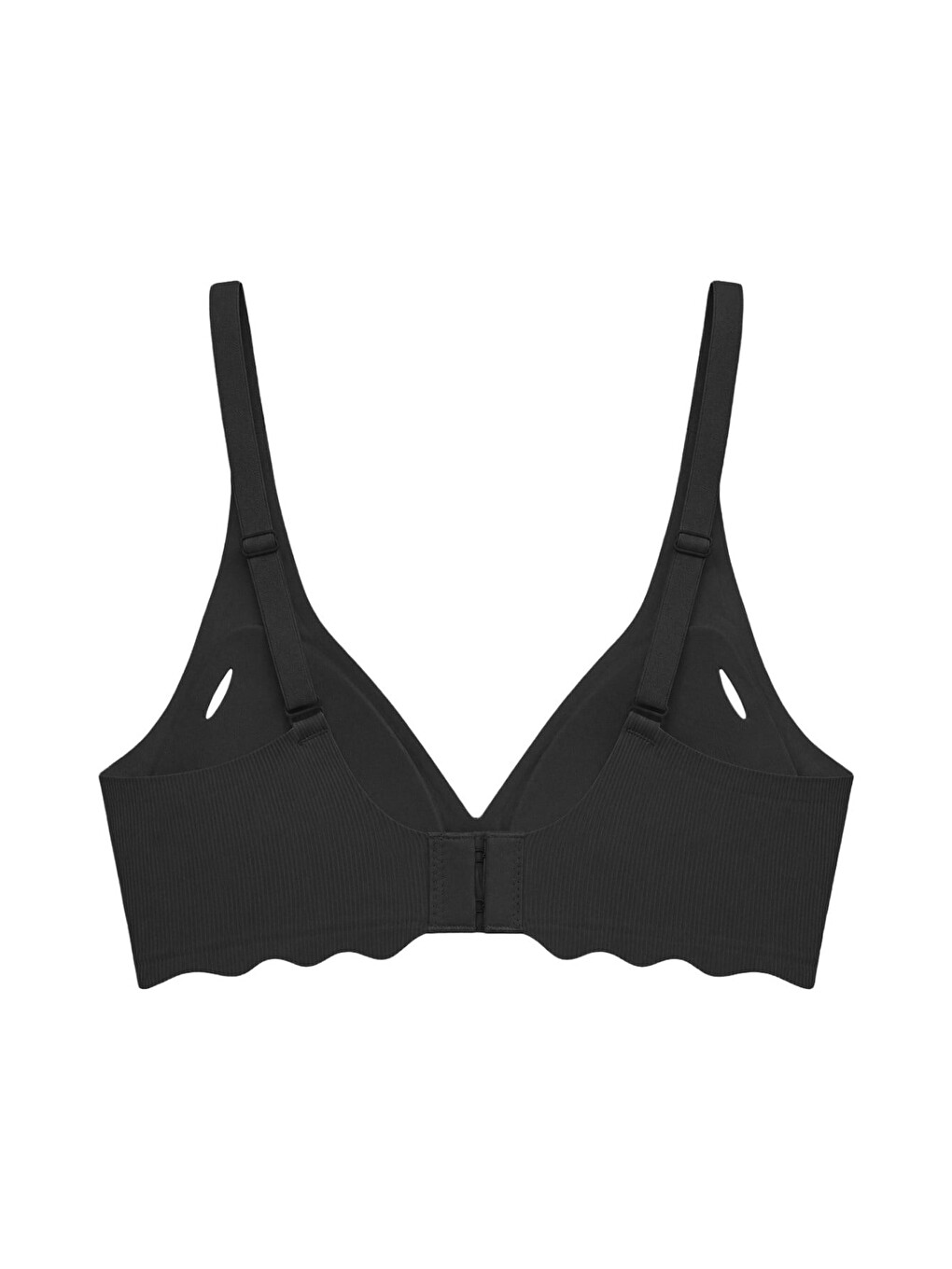 Seamless Bra - Lumera | Siyah Lazer Kesim Balensiz Rib Dokulu Dalga Kesim Dikişsiz Kadın Sütyen-1