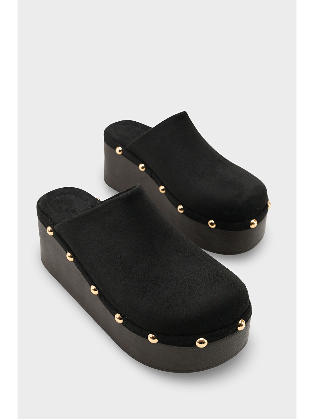 Siyah Marlane Dolgu Topuklu Kapalı Burunlu Kadın Sabo Terlik-1