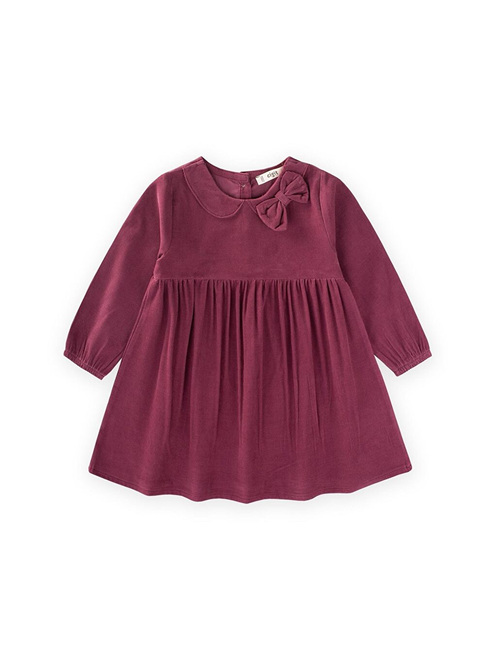 Kadife Elbise 1-8 Yaş Mürdüm