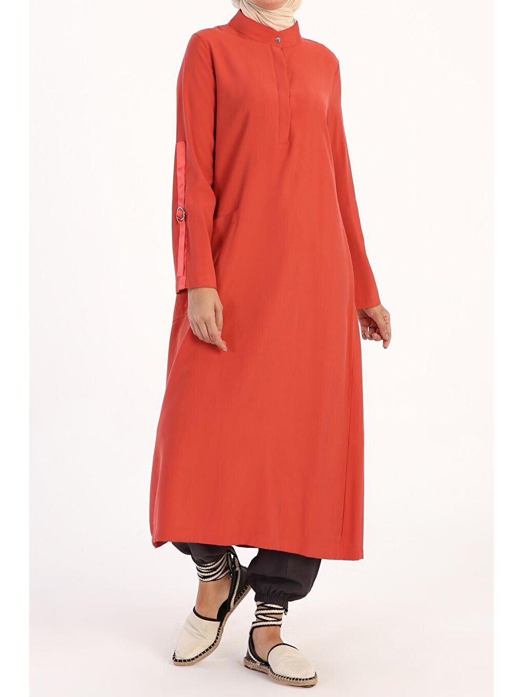 Kırmızı Nar Çiçeği Patlı Tunik-1