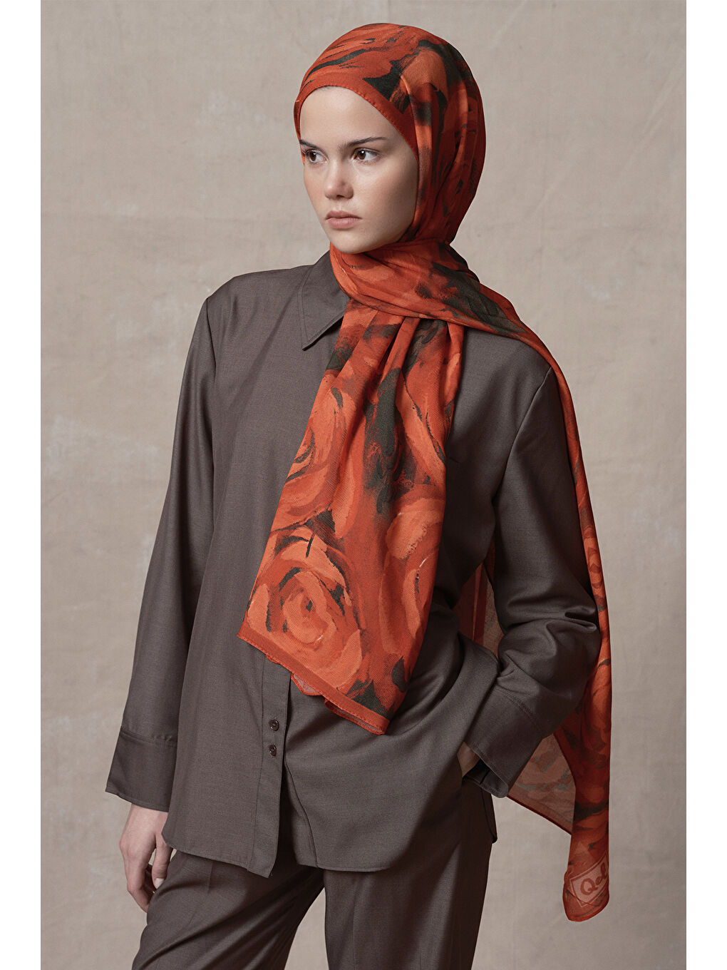 Modal Brush Şal Rose Kırmızı-1