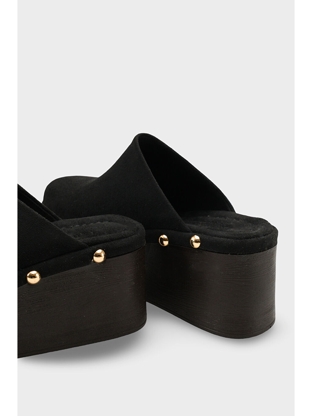 Siyah Marlane Dolgu Topuklu Kapalı Burunlu Kadın Sabo Terlik-3