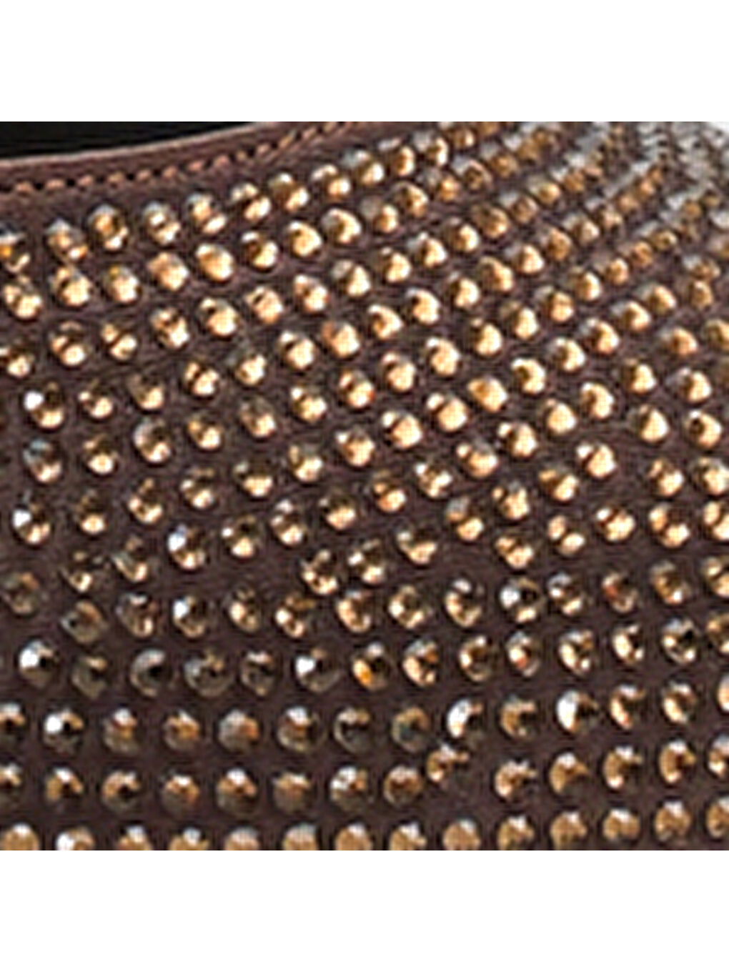 Kahverengi Lenore Taşlı Feta Dolgu Orta Topuklu Saten Kadın Terlik-6