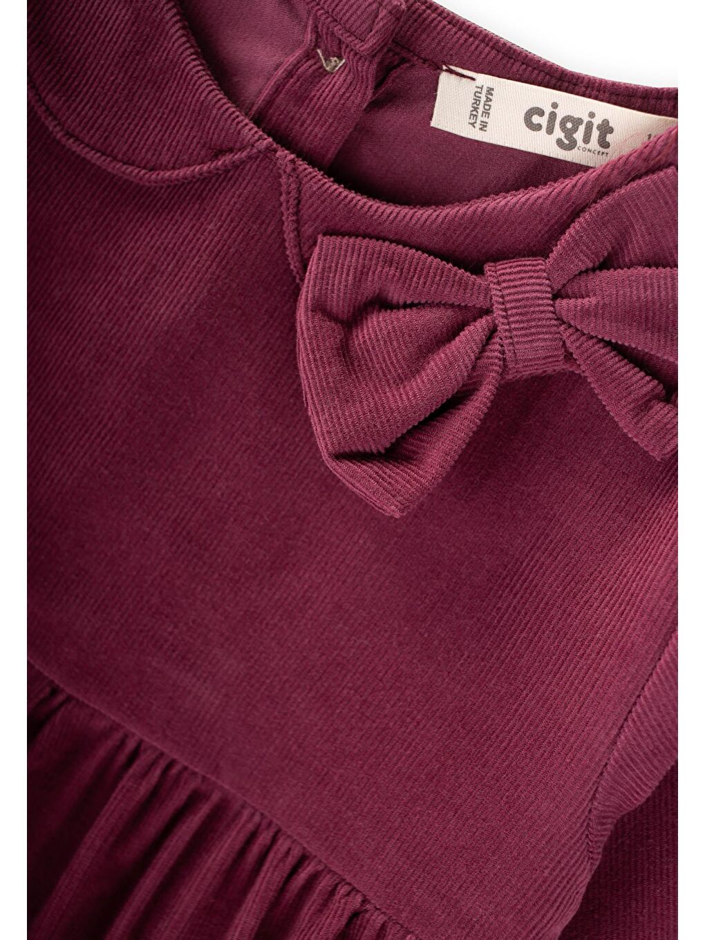 Kadife Elbise 1-8 Yaş Mürdüm-2