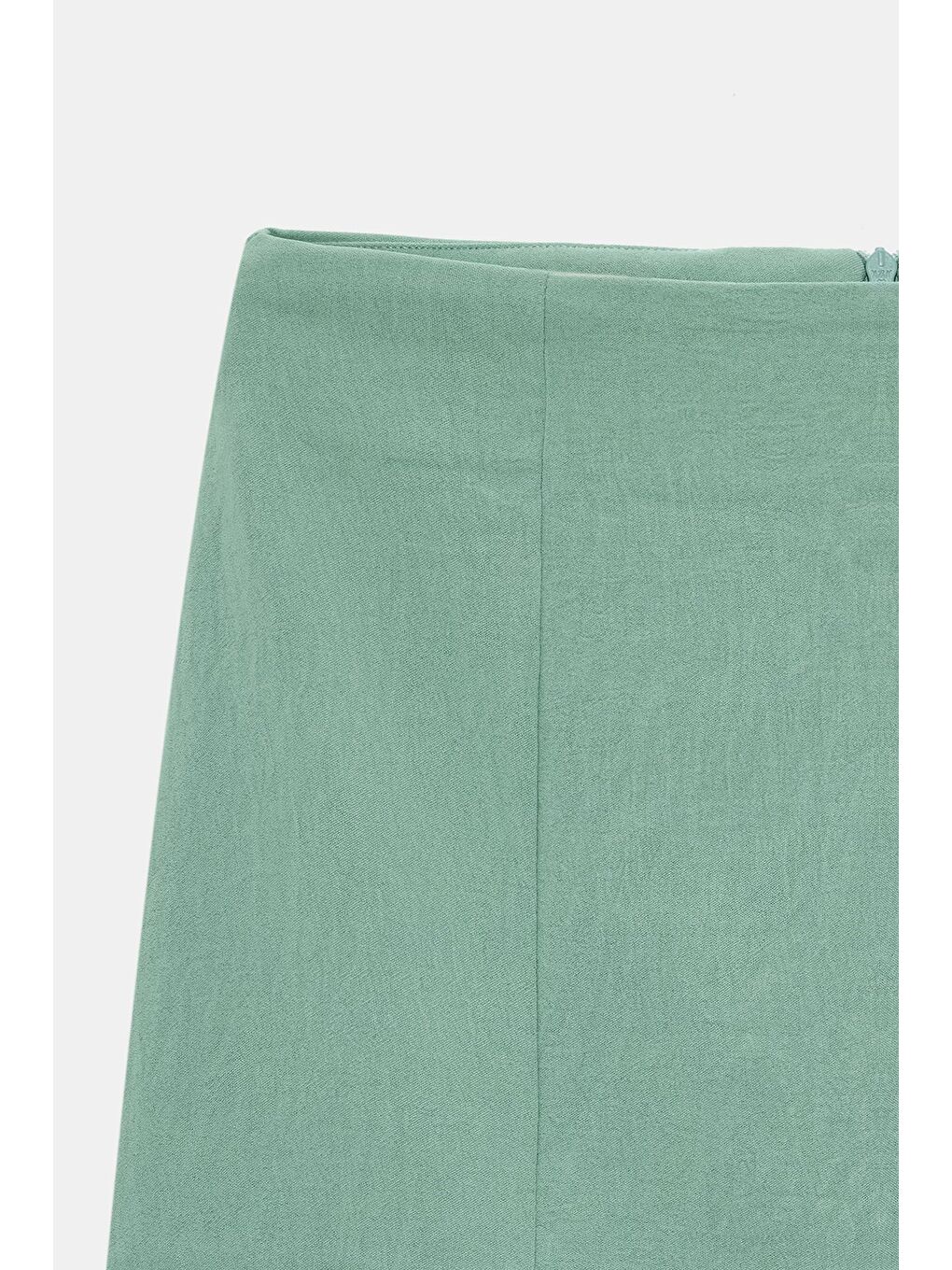 Yeşil Mint Kadın Regular Fit Yırtmaçlı Mini Etek - Aerobin Kumaş-1