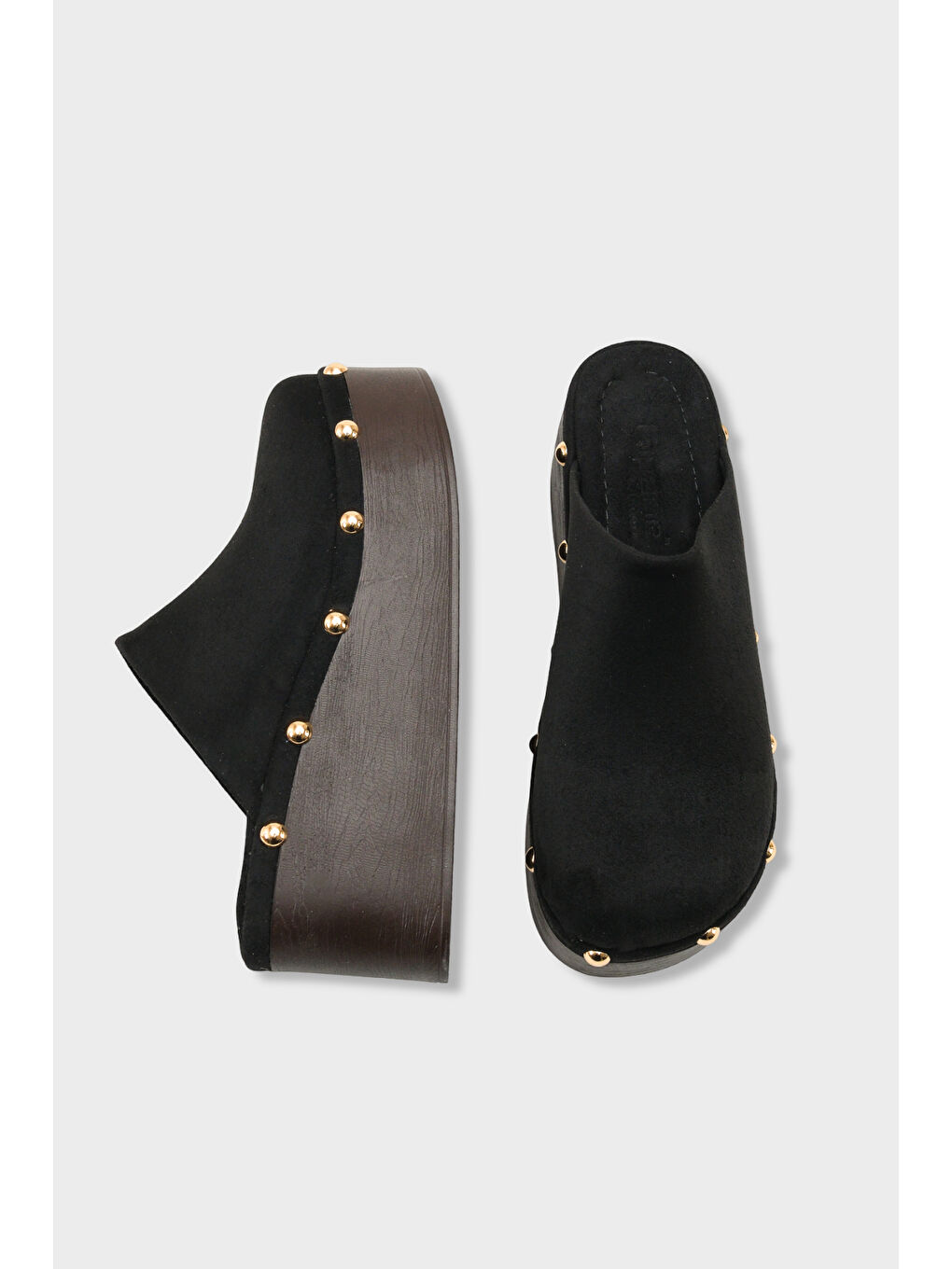 Siyah Marlane Dolgu Topuklu Kapalı Burunlu Kadın Sabo Terlik-4