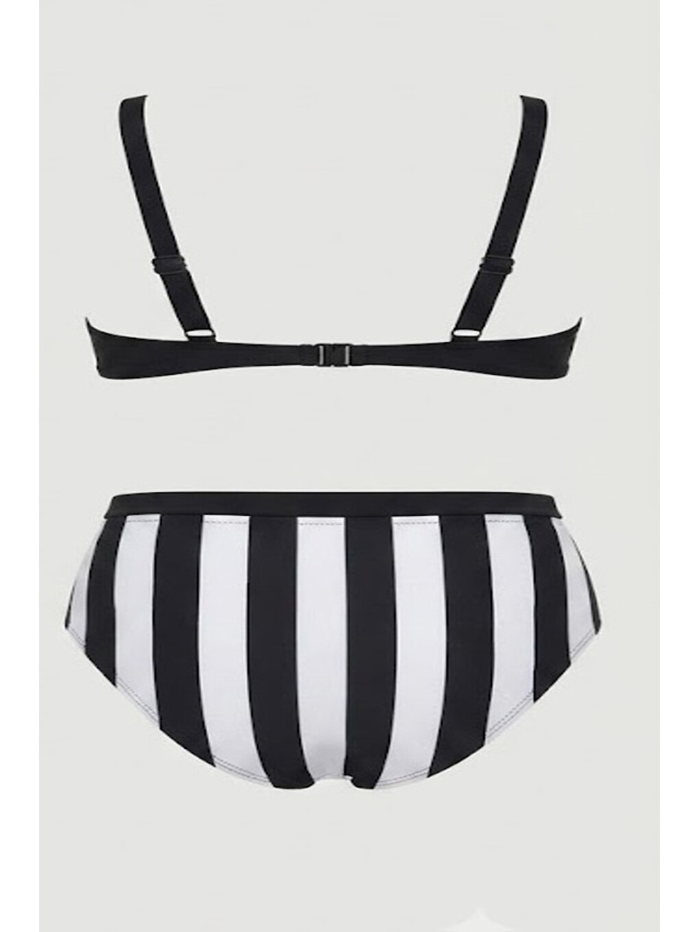 Yüksek Bel Toparlayıcı Bikini Takım 3149 Siyah/beyaz-1
