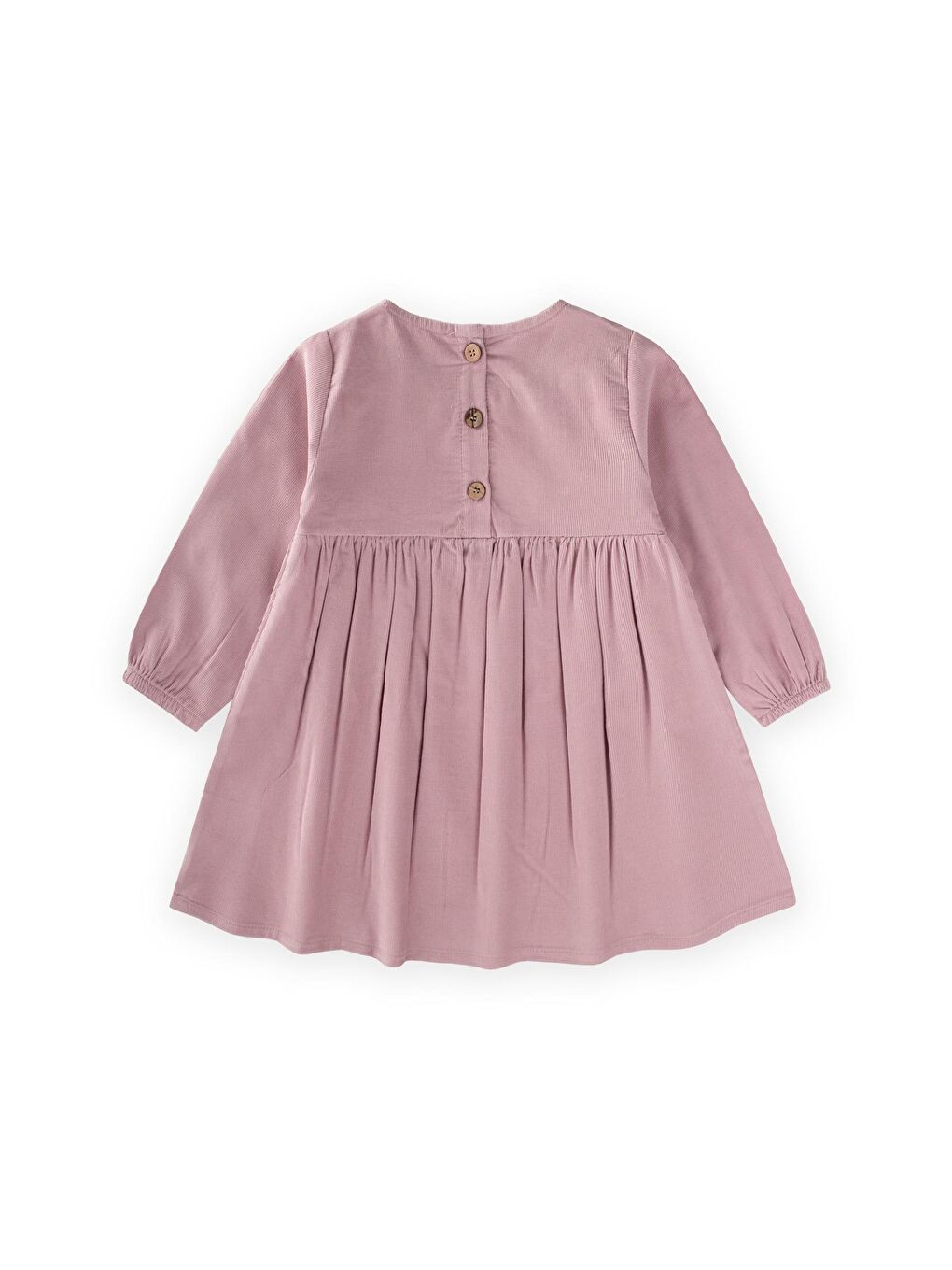 Kadife Elbise 1-8 Yaş Pudra Pembe-1