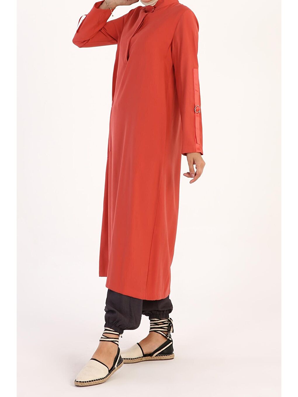 Kırmızı Nar Çiçeği Patlı Tunik-2