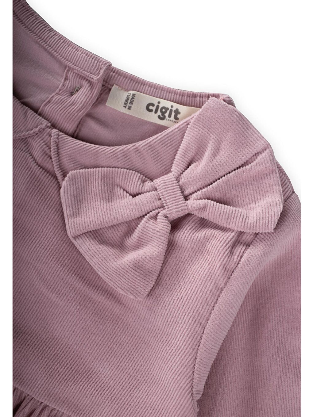 Mor Kadife Elbise 1-8 Yaş Leylak-2