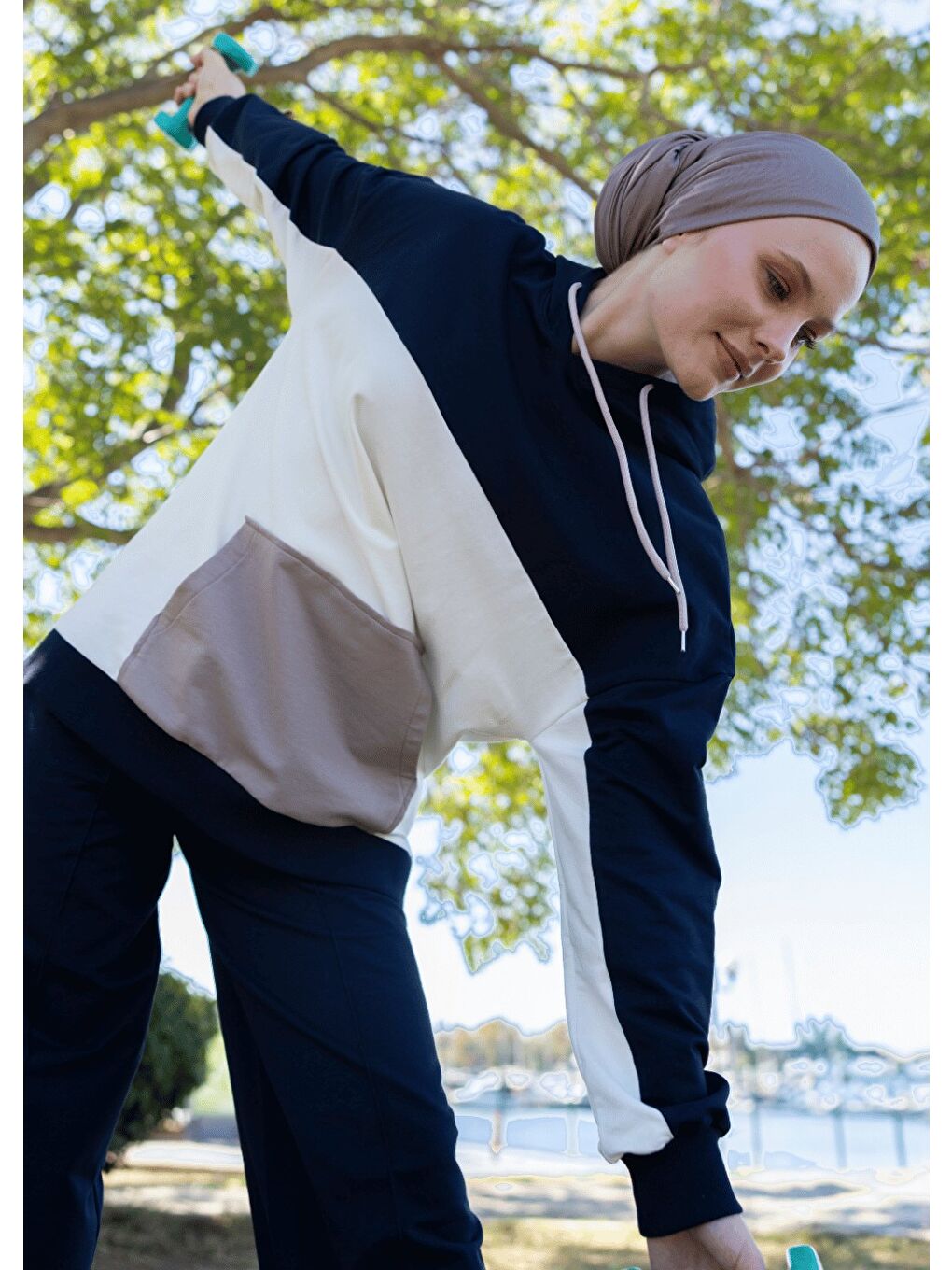 Karışık Sweatshirt Spor Stil-1