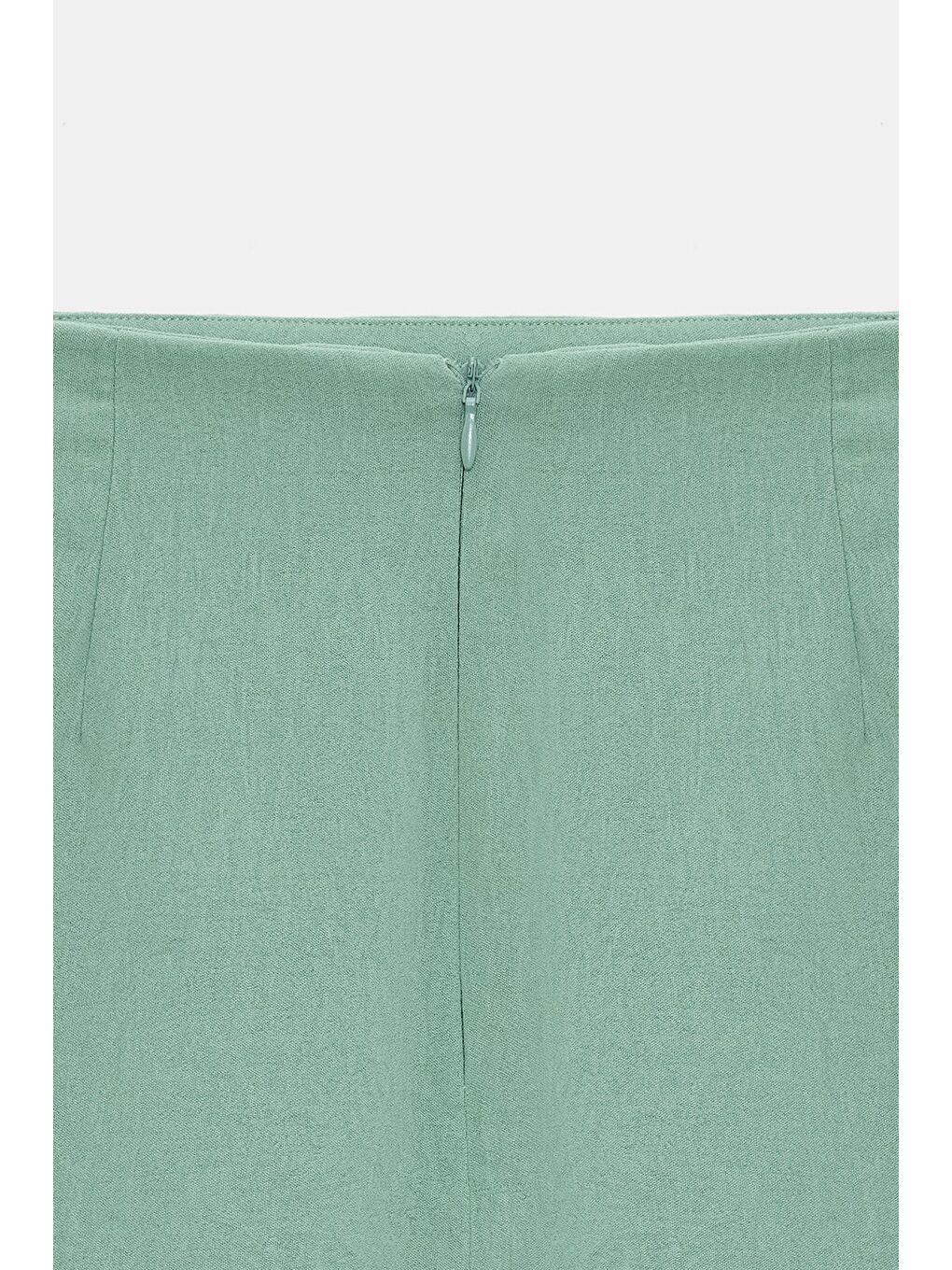 Yeşil Mint Kadın Regular Fit Yırtmaçlı Mini Etek - Aerobin Kumaş-3