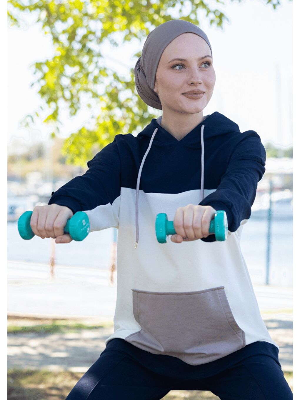 Karışık Sweatshirt Spor Stil-2