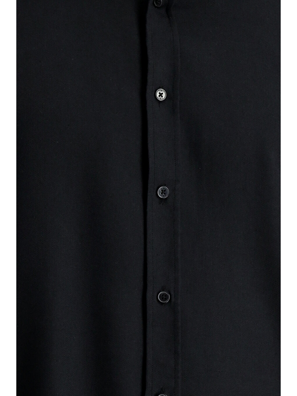 Siyah Kısa Kol Regular Fit Spor Pamuklu Keten Gömlek-3