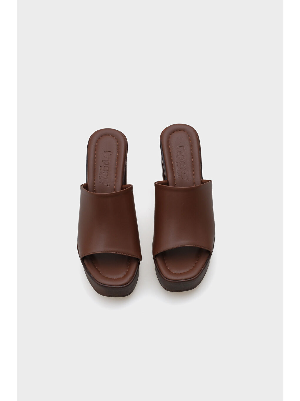 Kahverengi Maris Platform Tek Bantlı Kadın Terlik-5