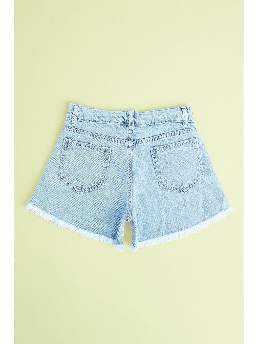 Mavi Yıldız Taşlı Püsküllü Kız Çocuk Şort-2