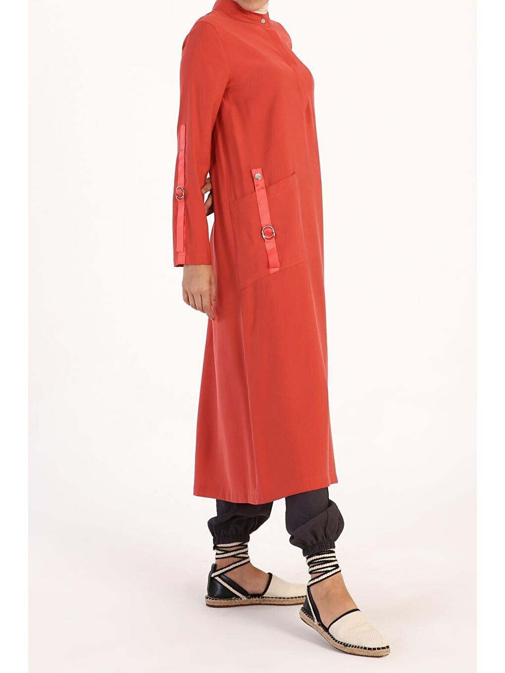 Kırmızı Nar Çiçeği Patlı Tunik-3