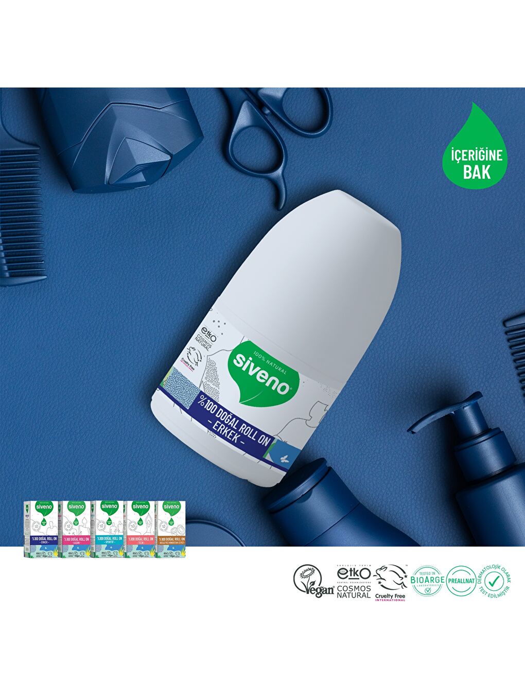%100 Doğal Roll On Erkek Deodorant Ter Kokusu Önleyici Bitkisel Leke Bırakmayan Vegan 50 ml-2