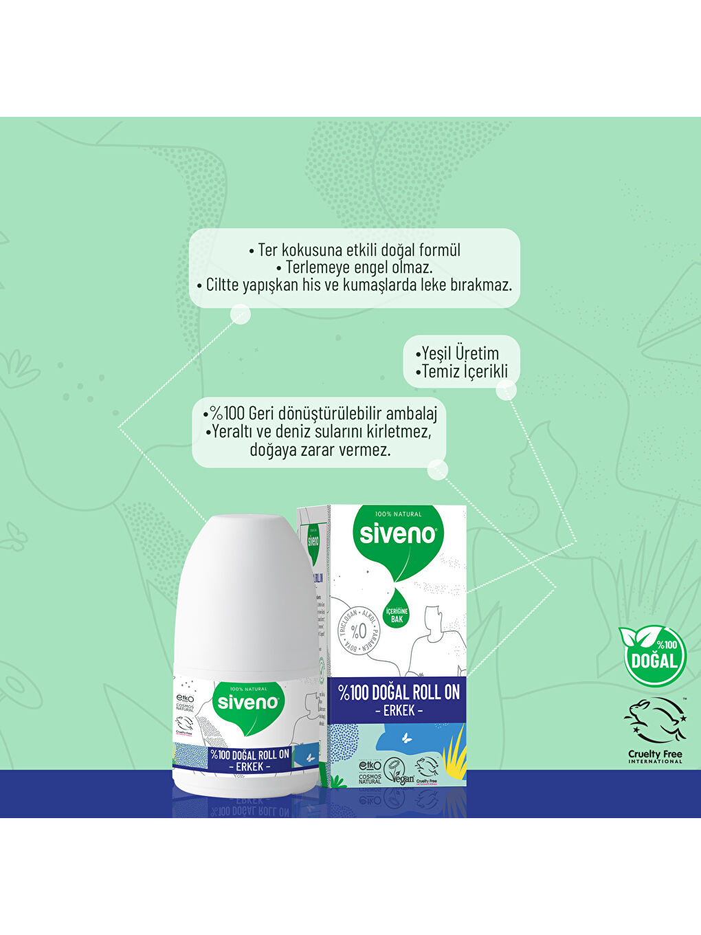 %100 Doğal Roll On Erkek Deodorant Ter Kokusu Önleyici Bitkisel Leke Bırakmayan Vegan 50 ml-4
