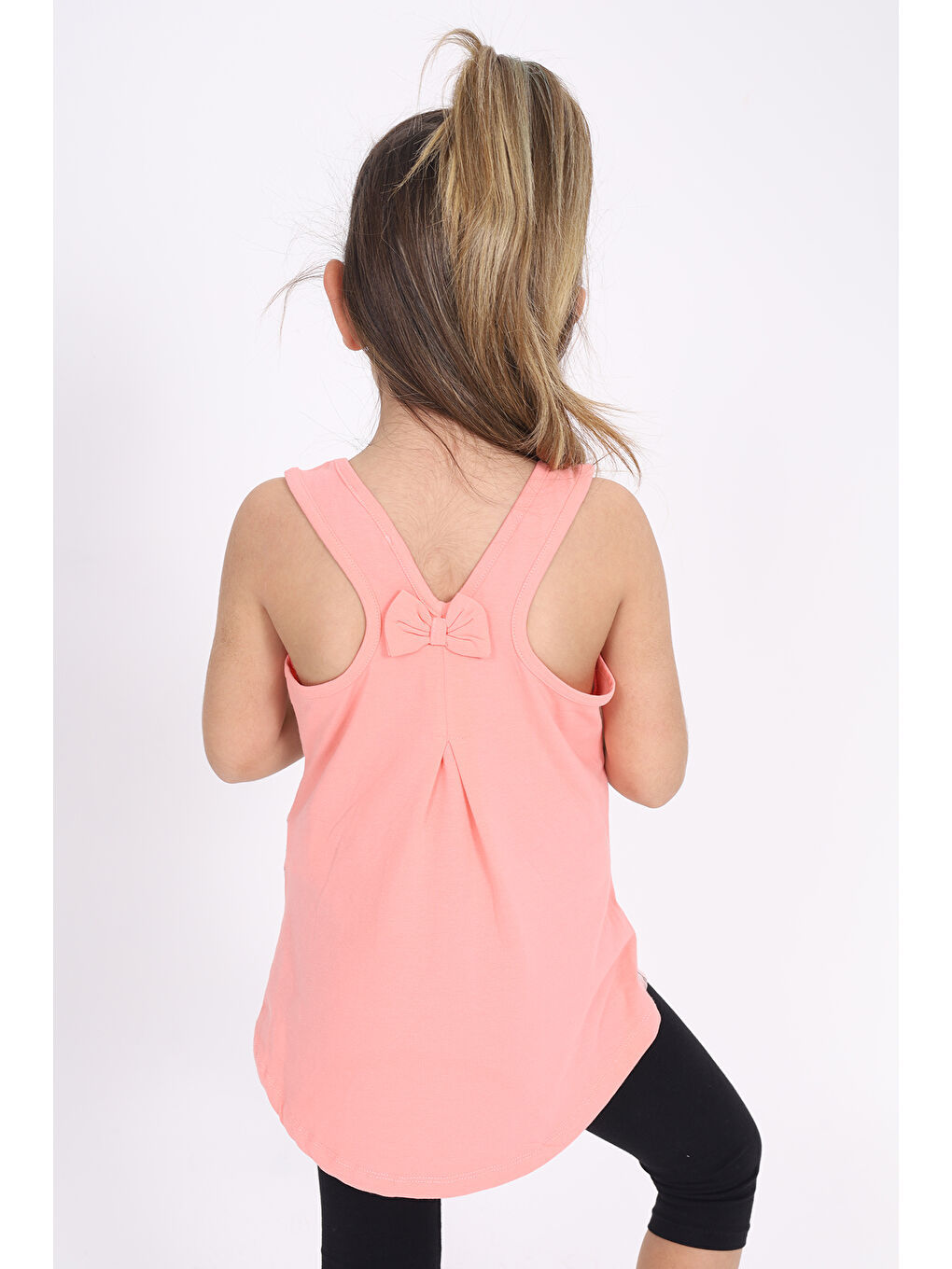 Pembe Kız Çocuk Bisiklet Baskılı Atlet-4