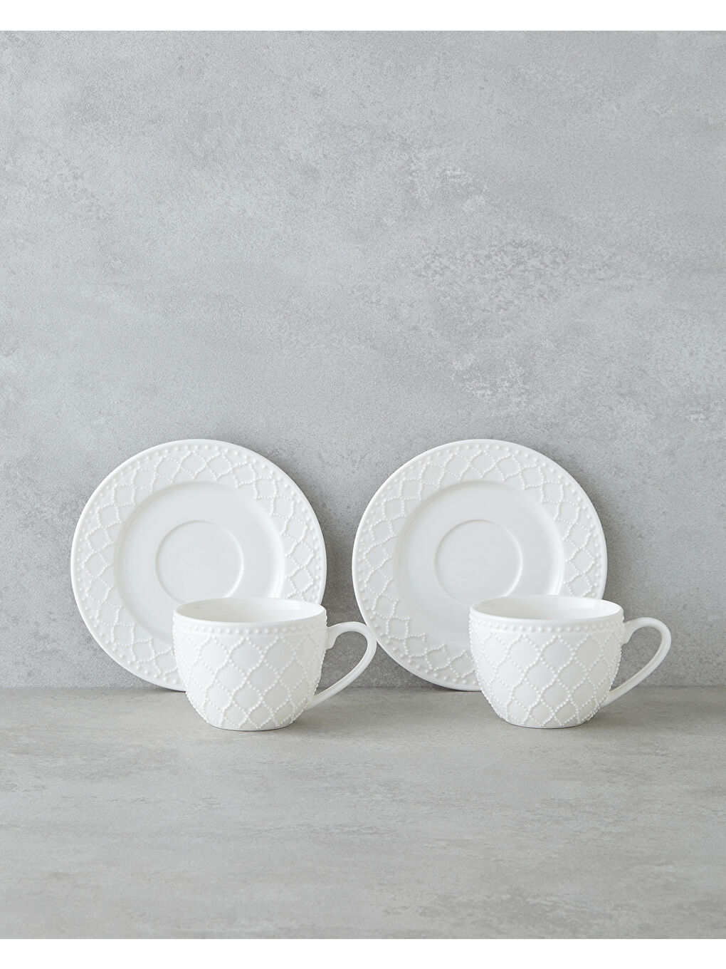 Carmen New Bone China 4 Parça 2 Kişilik Çay Fincanı Takımı 220 ml Beyaz-1