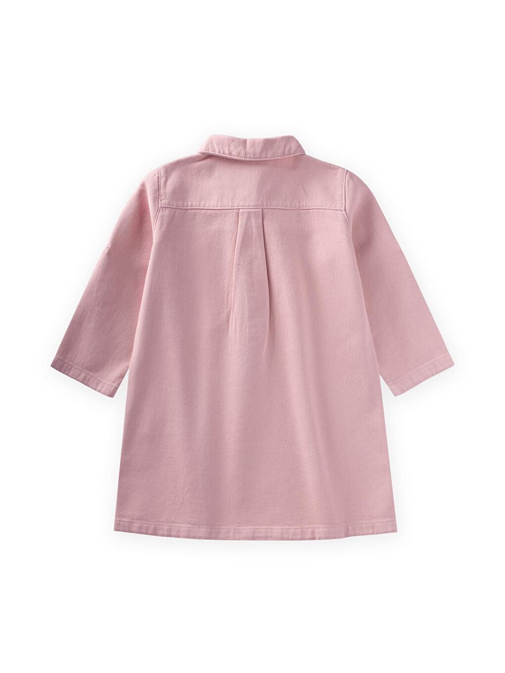 Boyalı Gabardin Elbise 2-7 Yaş Pembe-2