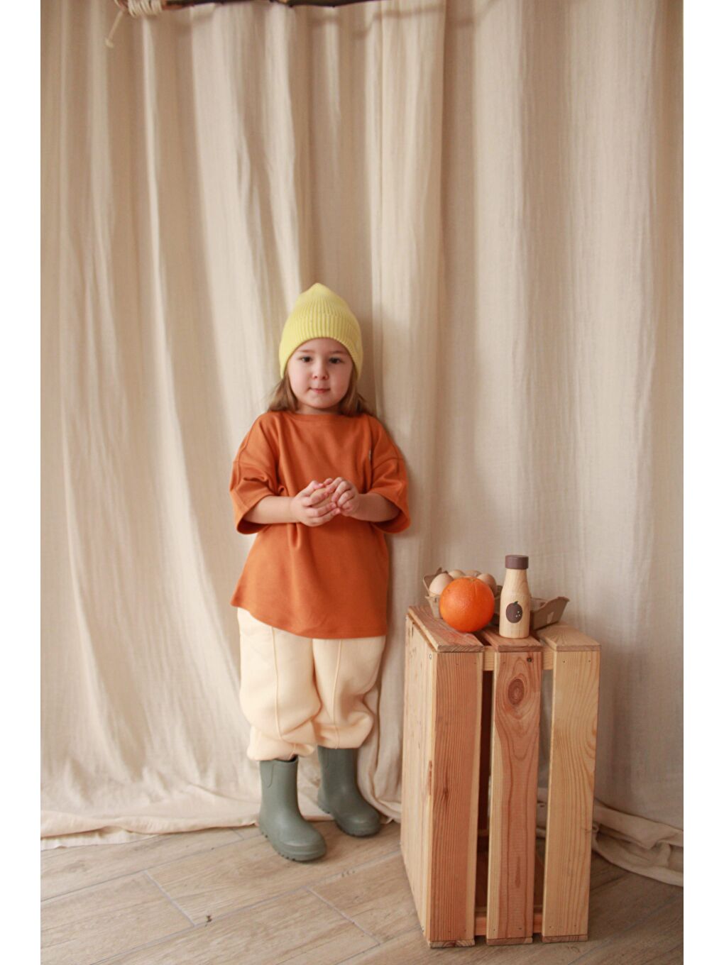 Kahverengi Ahtapot Nakışlı Oversize T-Shirt-6