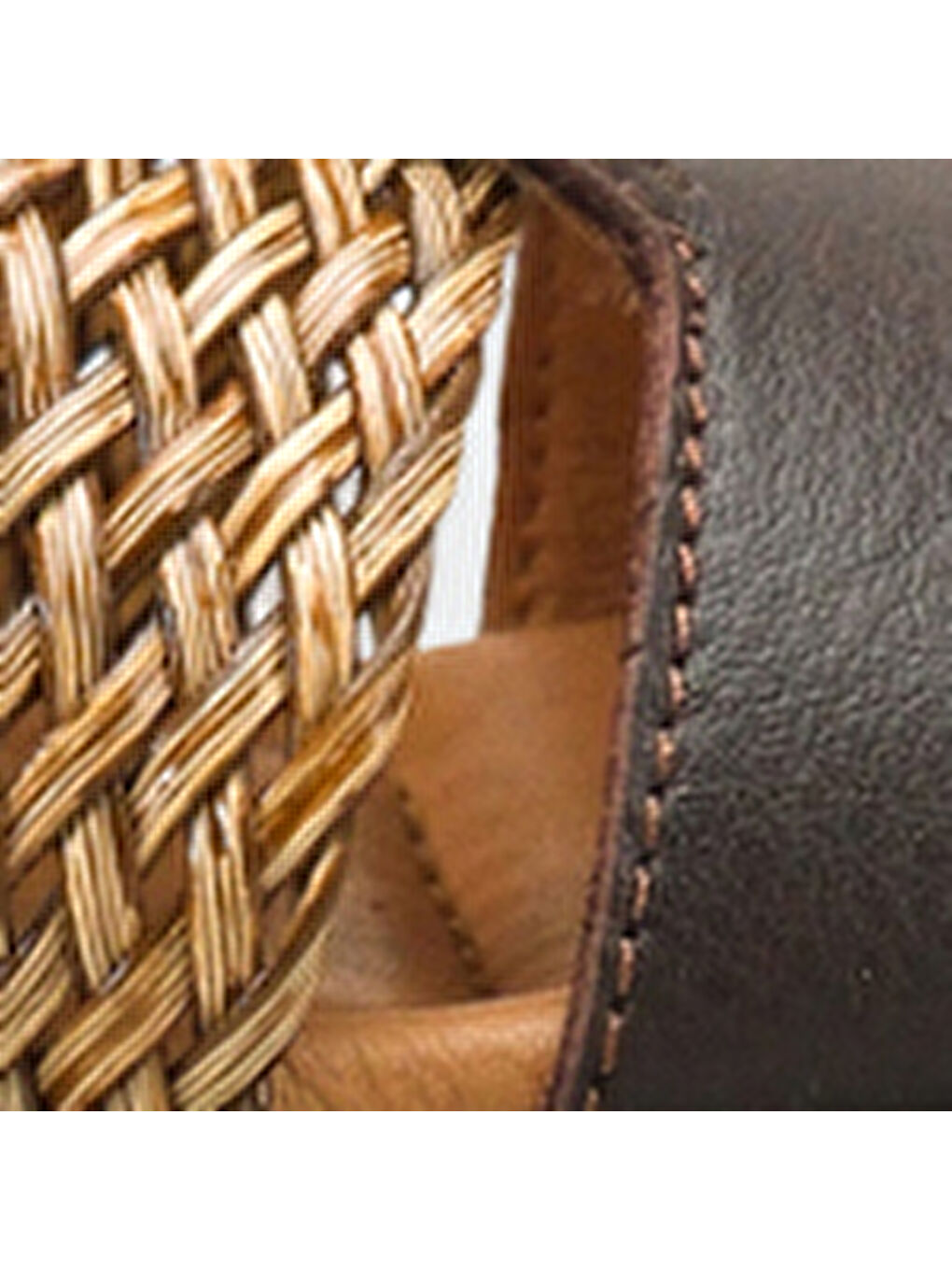 Kahverengi Kayla Hakiki Deri Hasırlı Düz Topuklu Kadın Terlik-5