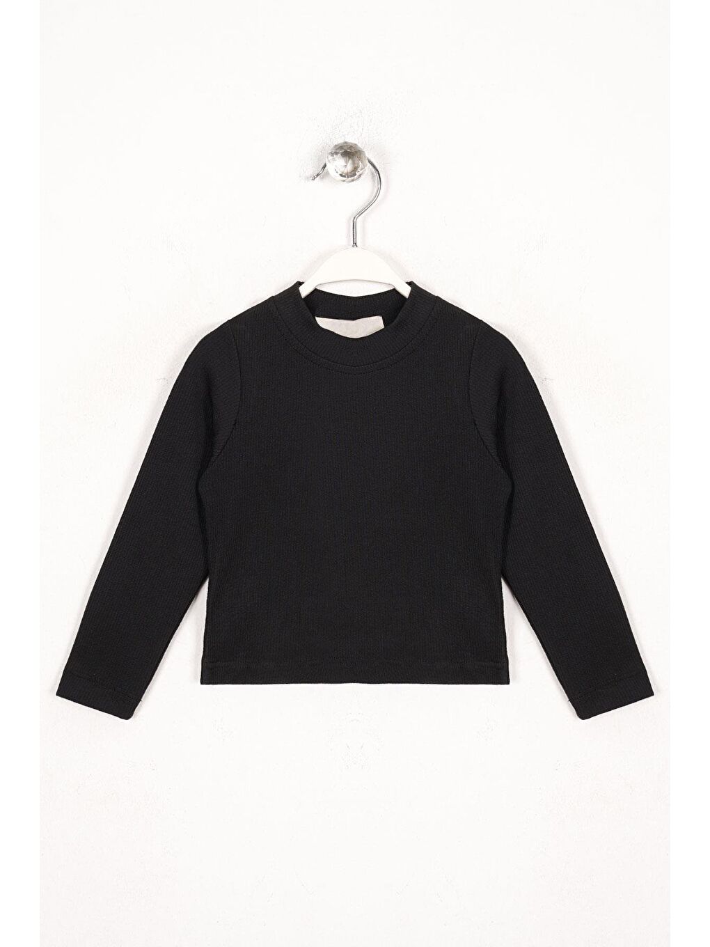 Siyah Bisiklet Yaka Basic Kız Çocuk Body