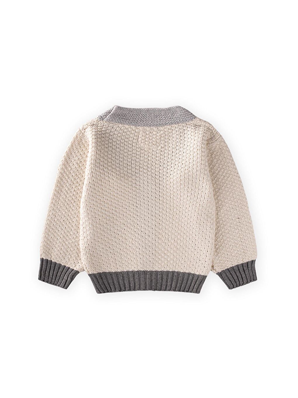 Triko Düğmeli Hırka 2-8 Yaş Naturel Gri-1