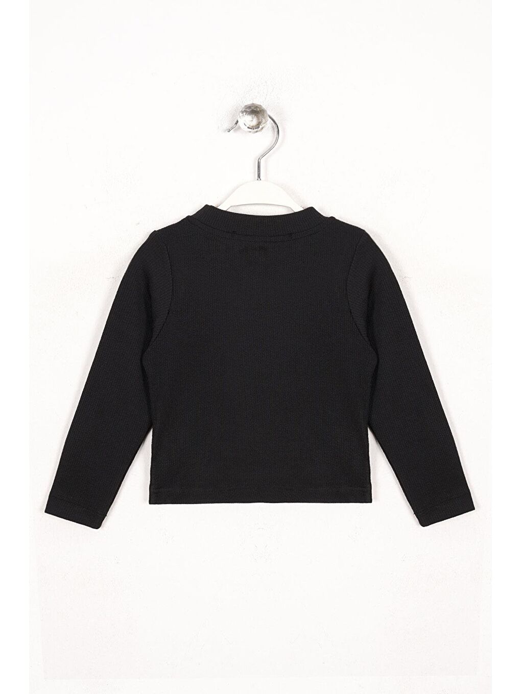 Siyah Bisiklet Yaka Basic Kız Çocuk Body-1