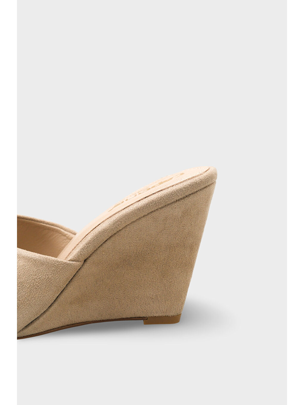 Bej Maurene Hakiki Deri Astarlı Feta Dolgu Topuklu Kadın Terlik-3