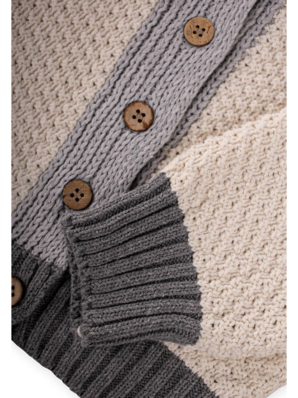 Triko Düğmeli Hırka 2-8 Yaş Naturel Gri-2