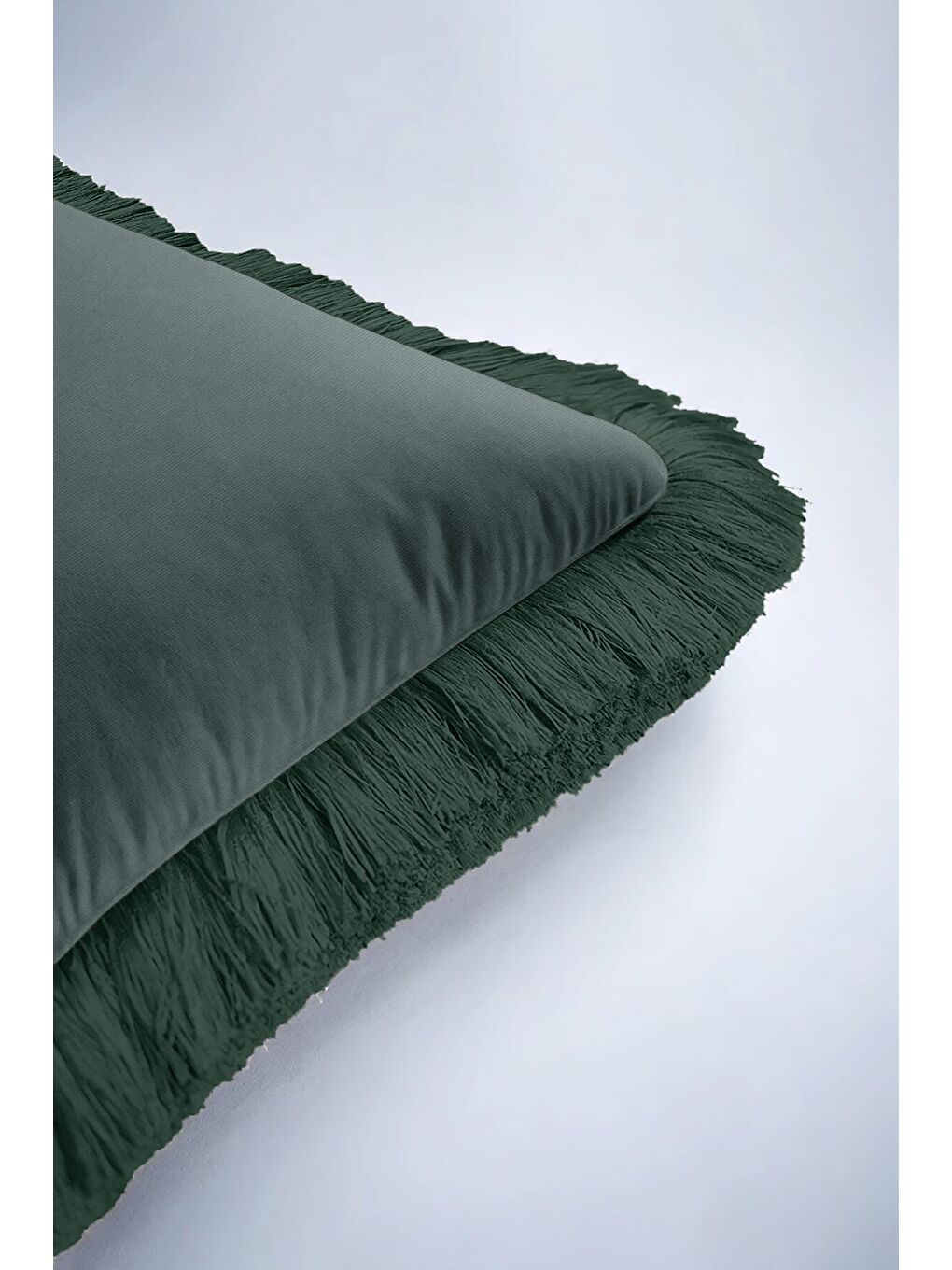 Karışık Kırmızı Kuşlu Saçaklı Yastık Kılıfı - Doğadan Esinlenen Modern Yeşil Püsküllü Kırlent Kılıfı-6