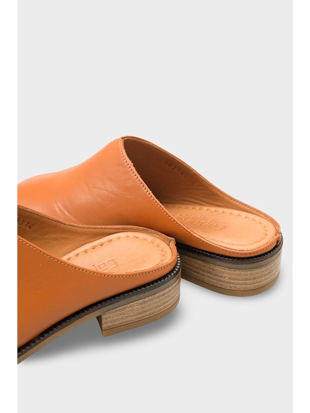 Kahverengi Nancey Hakiki Deri Kısa Topuklu Kadın Sabo Terlik-3