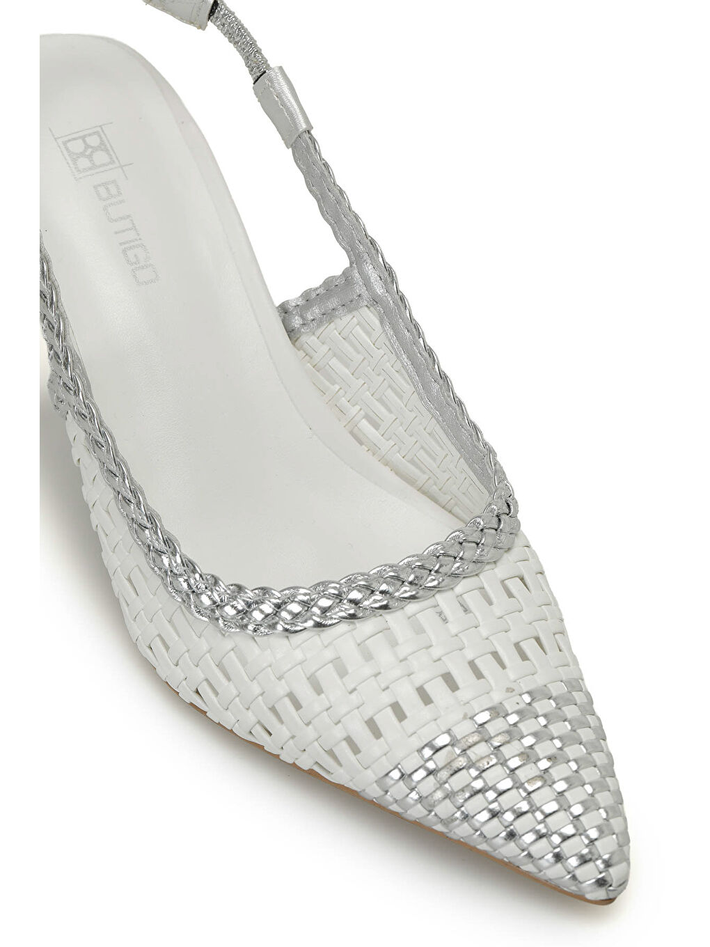 26S-755 Beyaz Kadın Topuklu Ayakkabı-6