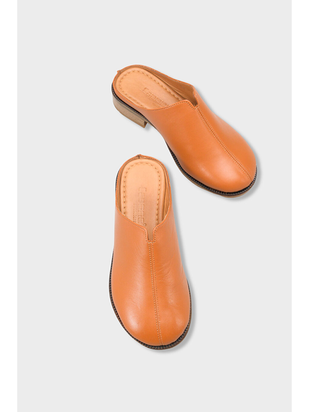 Kahverengi Nancey Hakiki Deri Kısa Topuklu Kadın Sabo Terlik-5