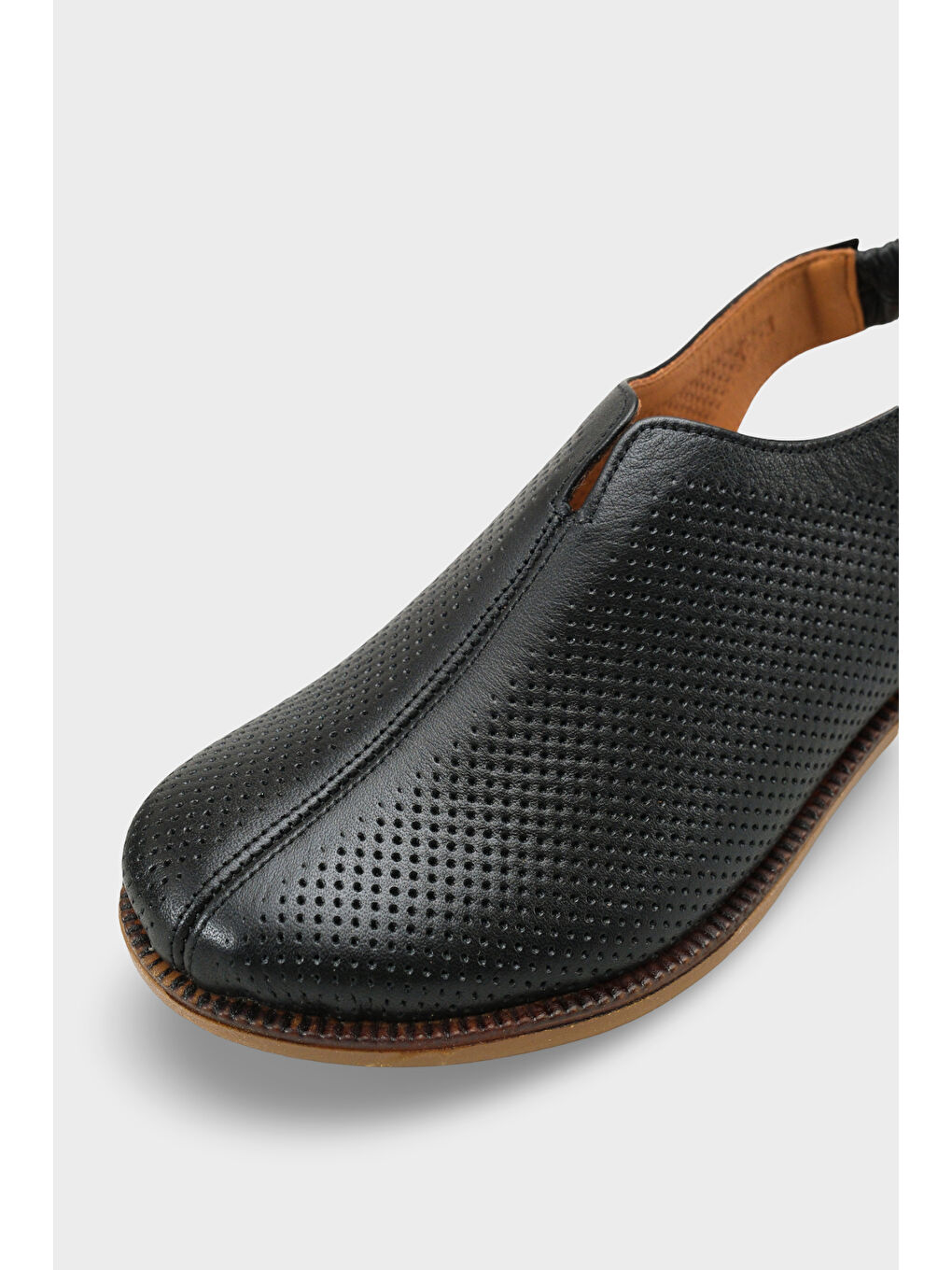 Siyah Roxi Hakiki Deri Kısa Topuklu Kadın Sabo Sandalet-2