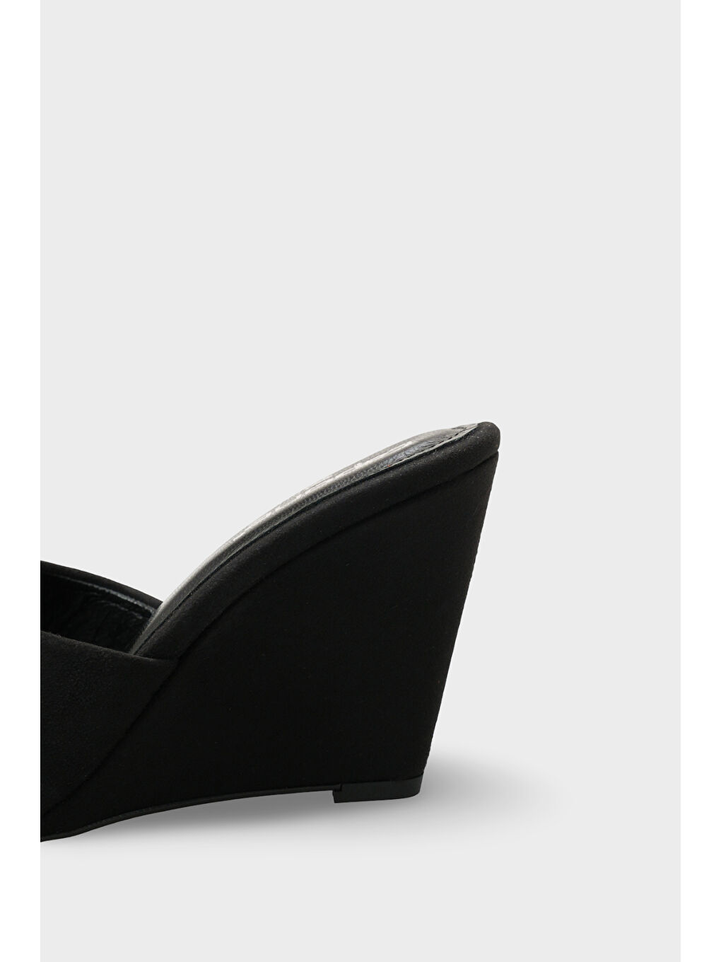 Siyah Maurene Hakiki Deri Astarlı Feta Dolgu Topuklu Kadın Terlik-3