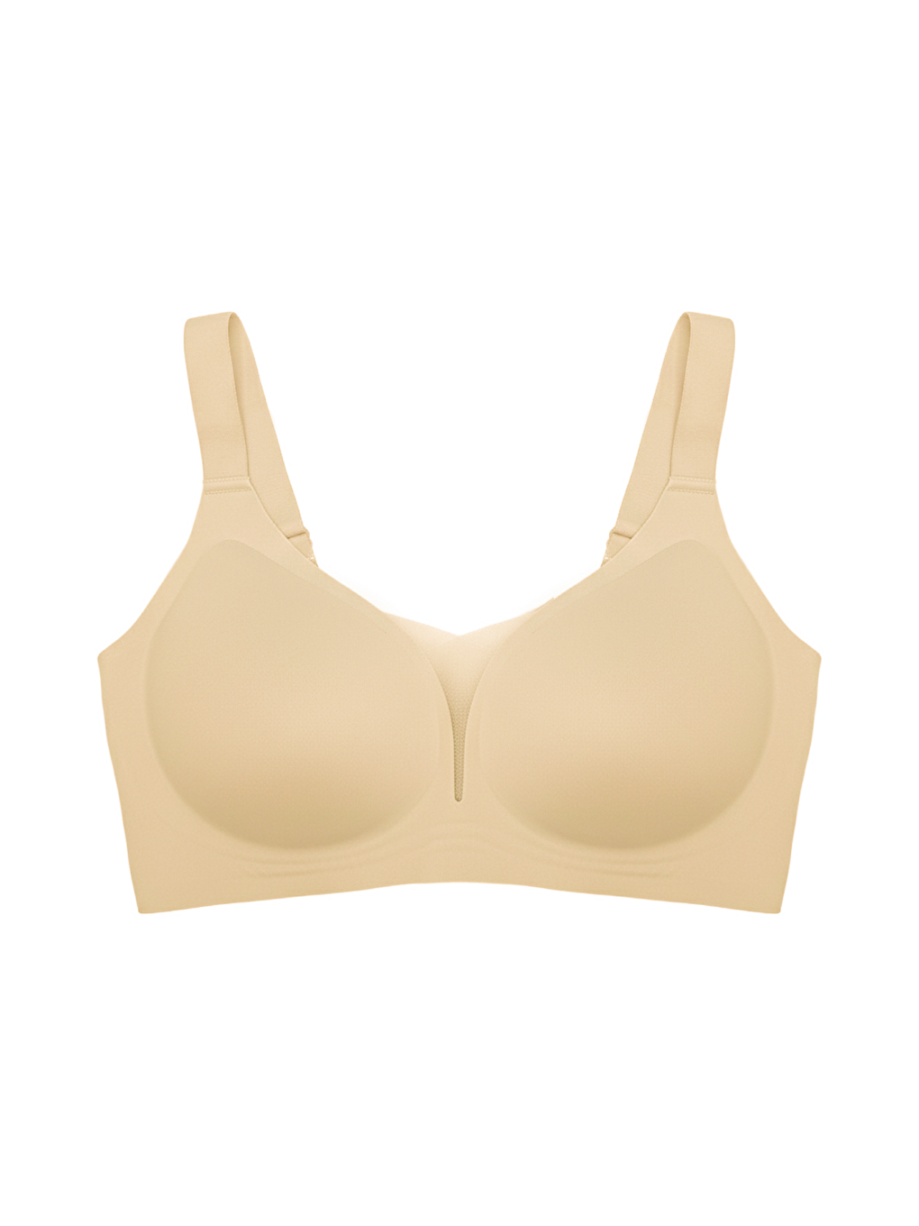 Bej Seamless Bra - Shape | Ten Lazer Kesim Dikişsiz Toparlayıcı Büyük Beden Tüllü Kadın Sütyen