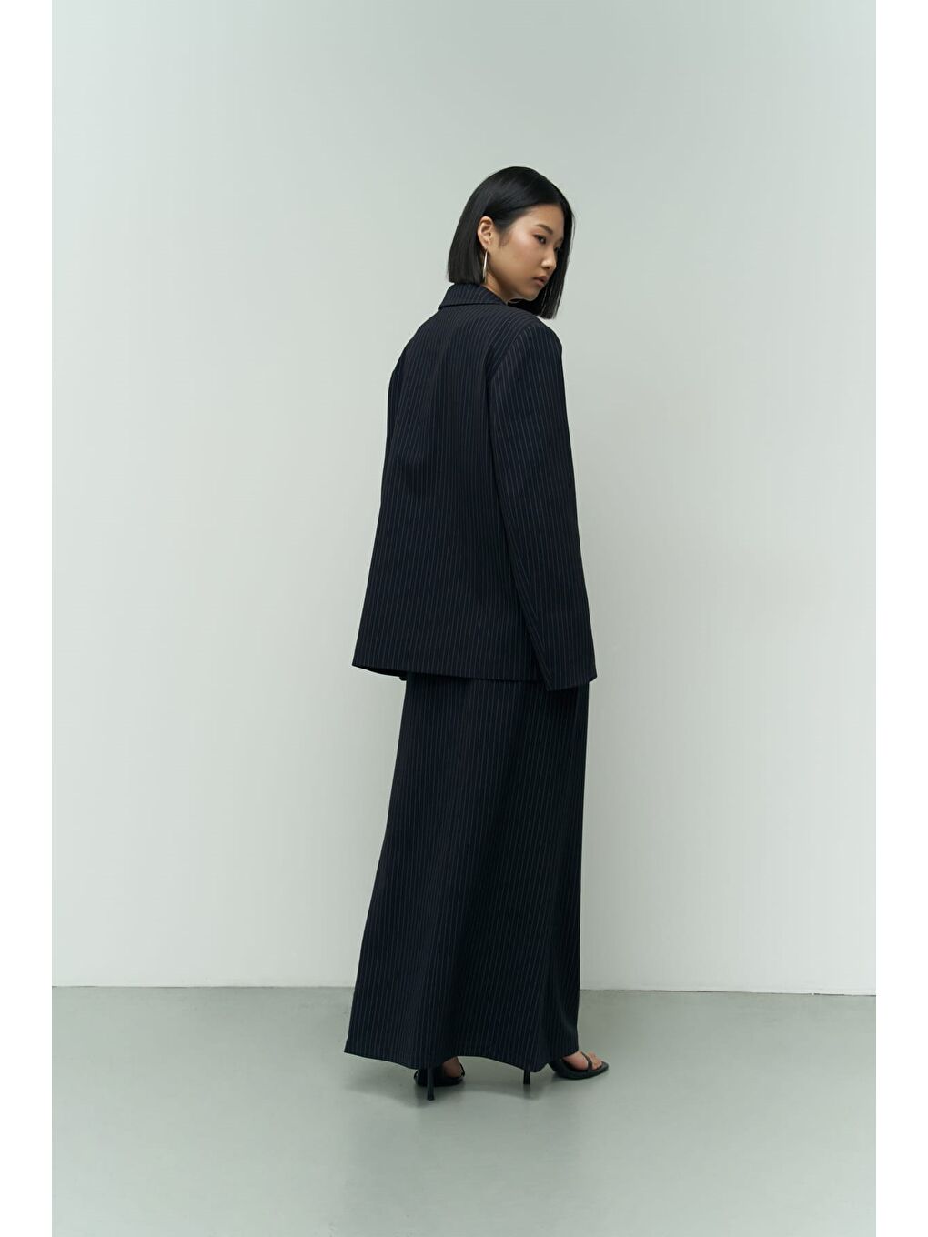 Bruno Çizgili Lacivert Blazer-3