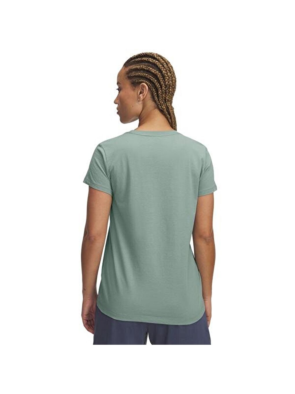 Sportstyle Logo Kadın Yeşil Yuvarlak Yaka Tişört-1