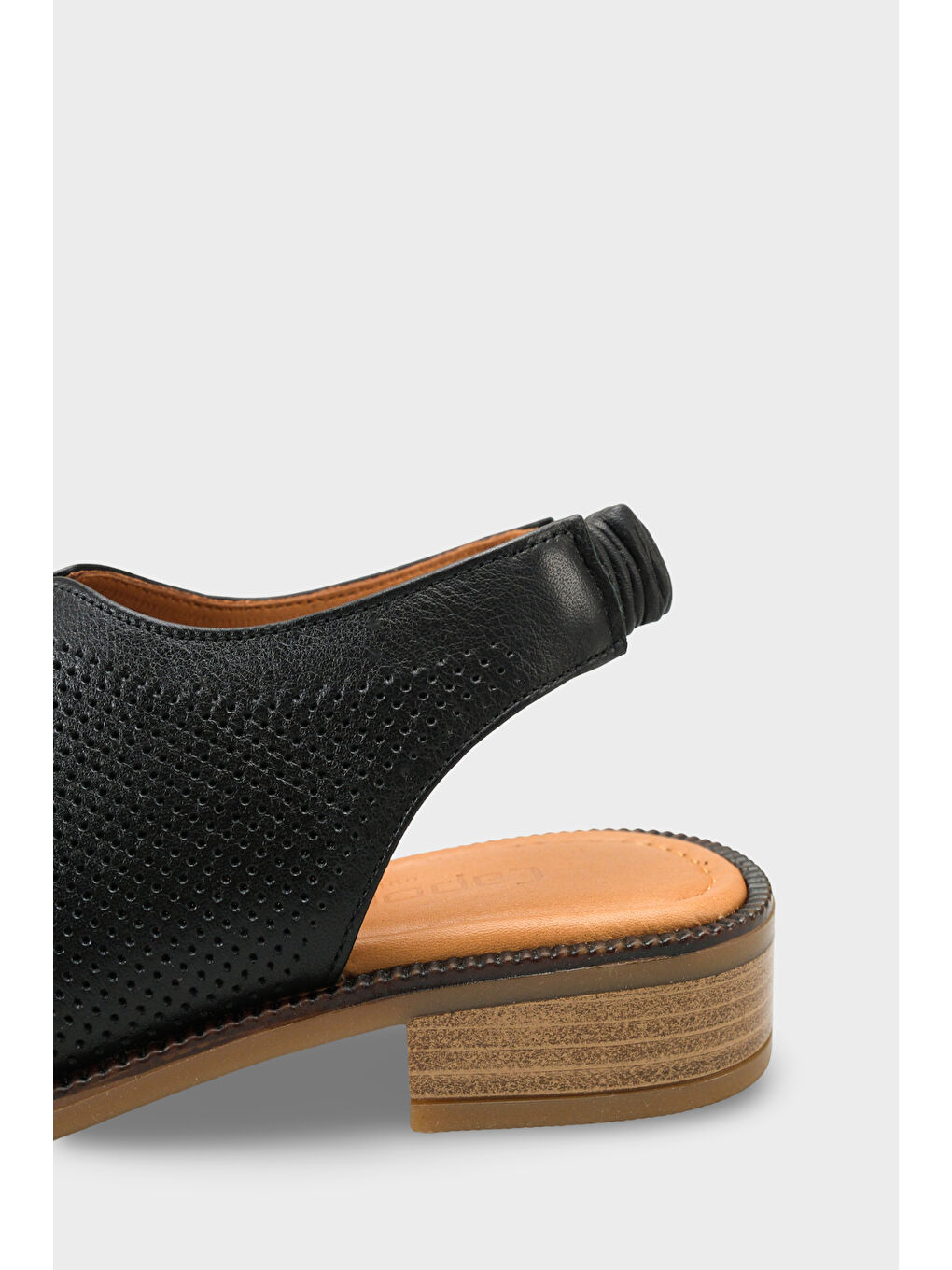 Siyah Roxi Hakiki Deri Kısa Topuklu Kadın Sabo Sandalet-3